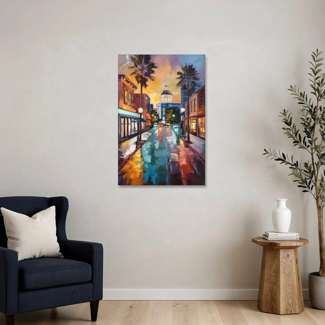 San Jose Vibrant Streets - Canvas Wall Art - Sofa - 24x36