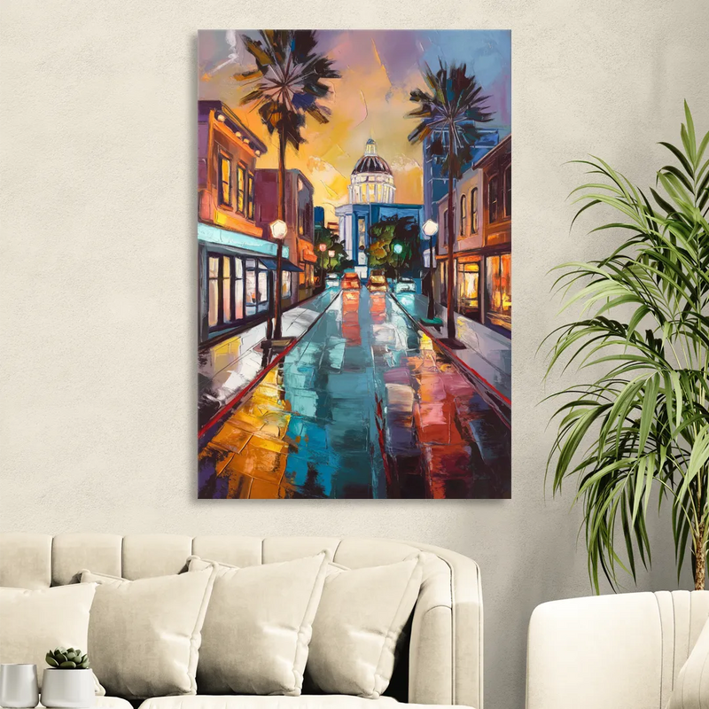San Jose Vibrant Streets Living Room - Canvas Wall Art