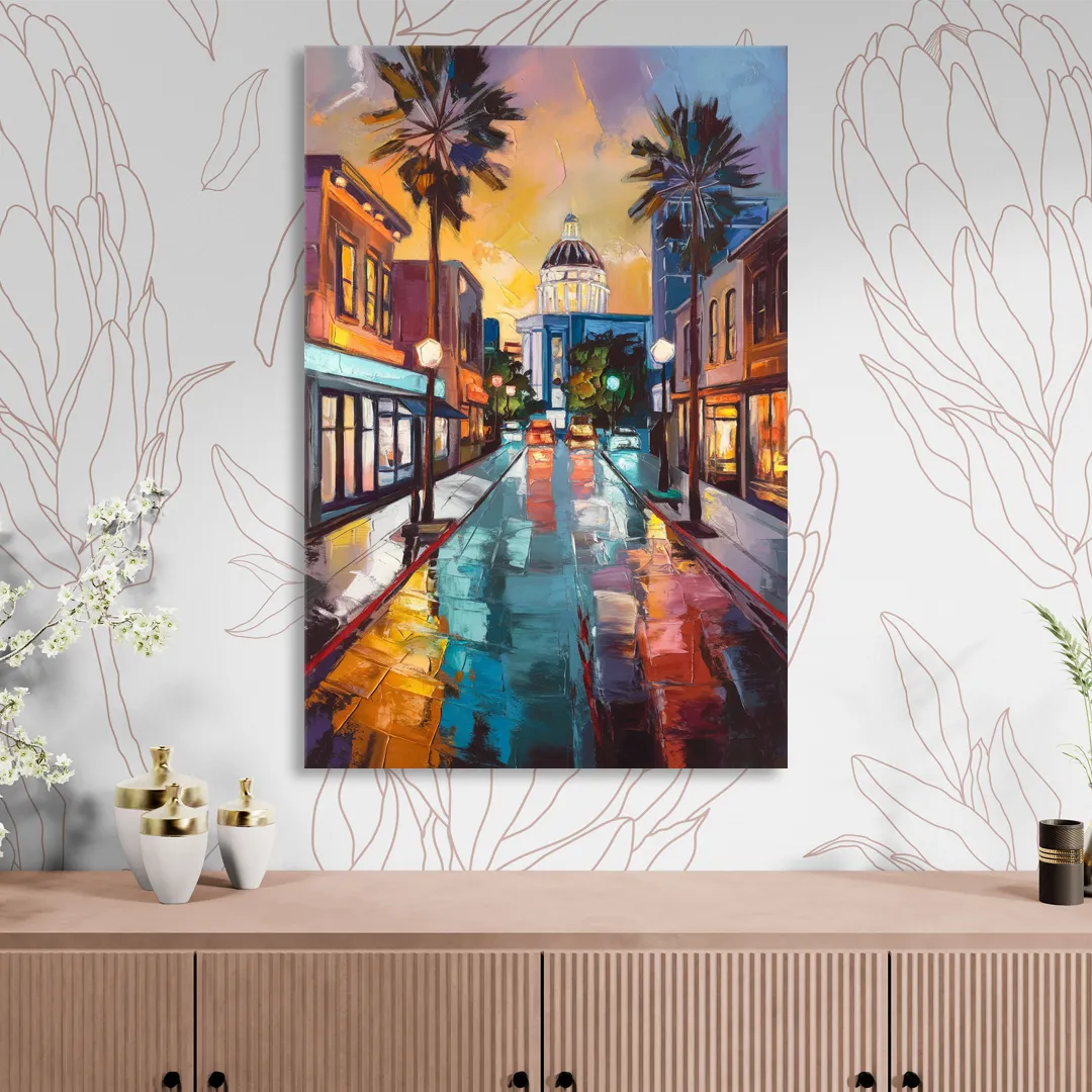 San Jose Vibrant Streets Sitting Room - Canvas Wall Art