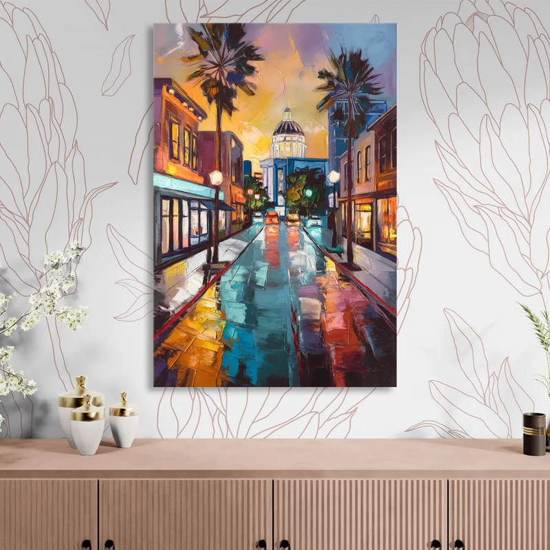 San Jose Vibrant Streets Sitting Room - Canvas Wall Art