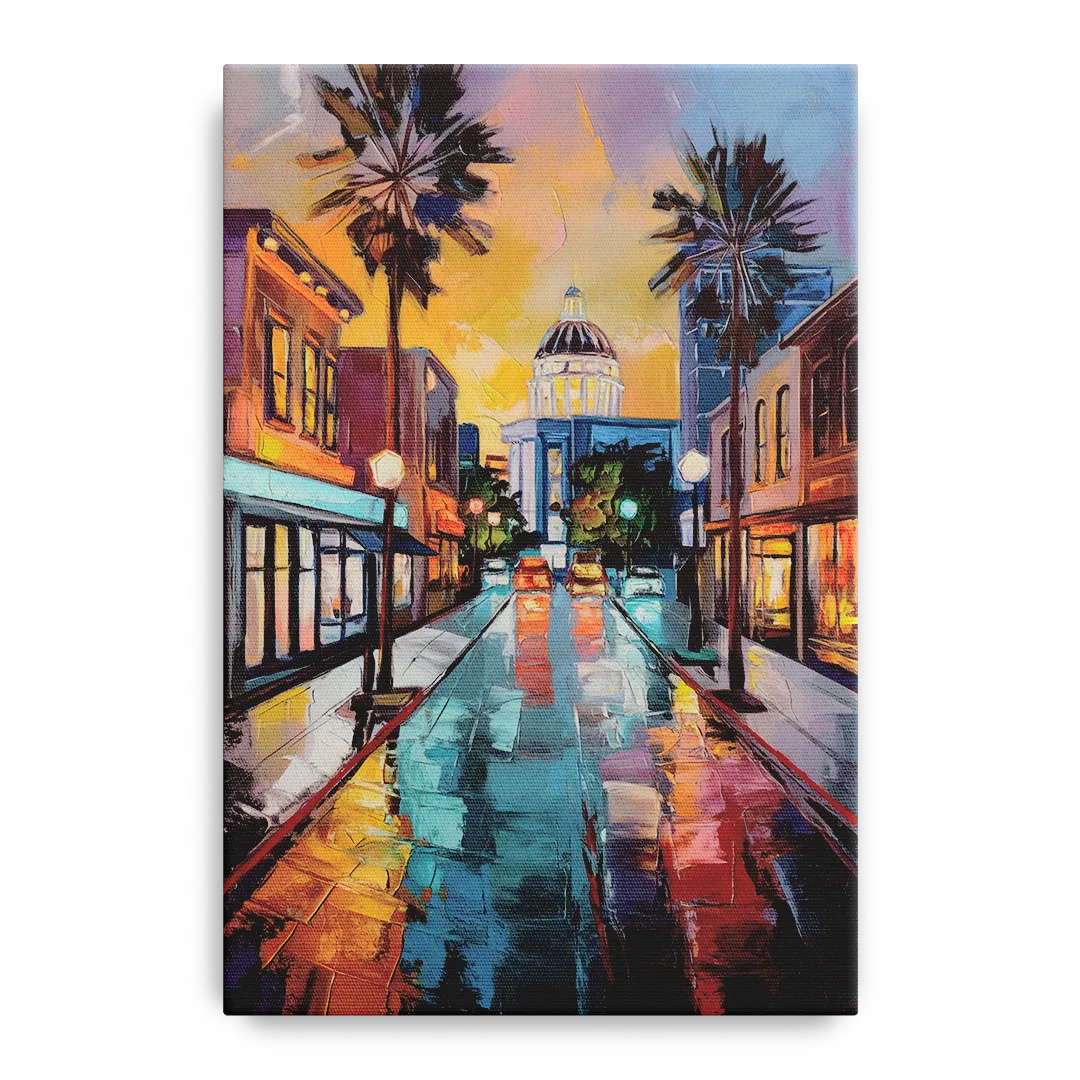 San Jose Vibrant Streets Front - Canvas Wall Art