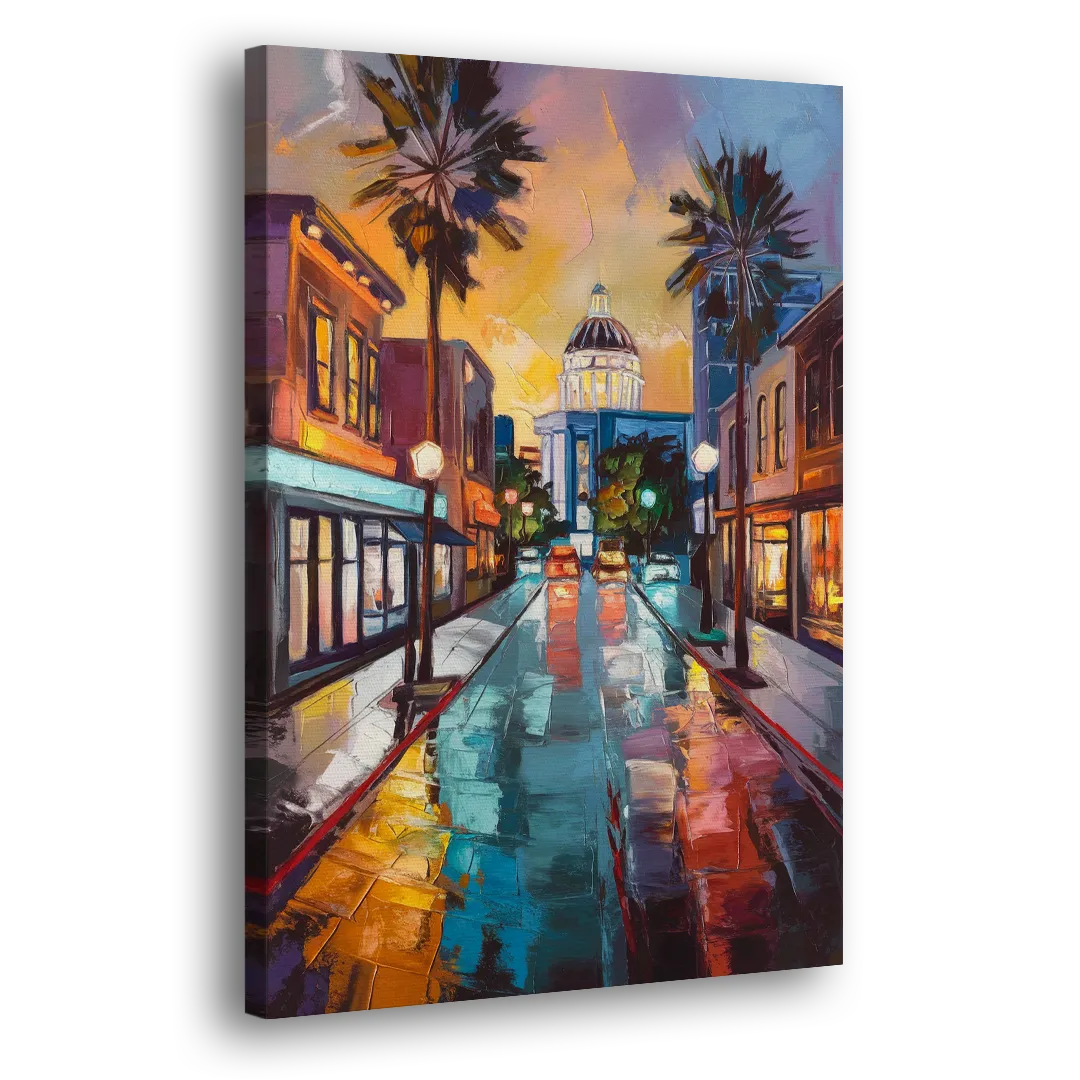 San Jose Vibrant Streets Side - Canvas Wall Art