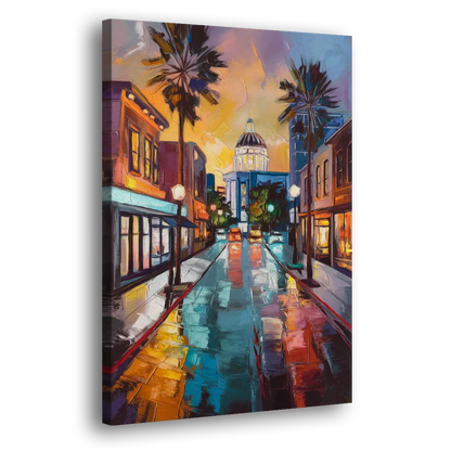 San Jose Vibrant Streets Side - Canvas Wall Art