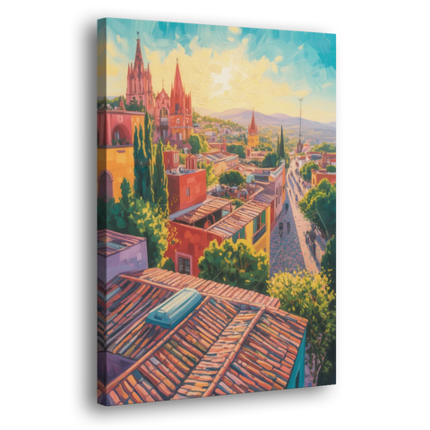 San Miguel Rooftops - Canvas Wall Art - Side