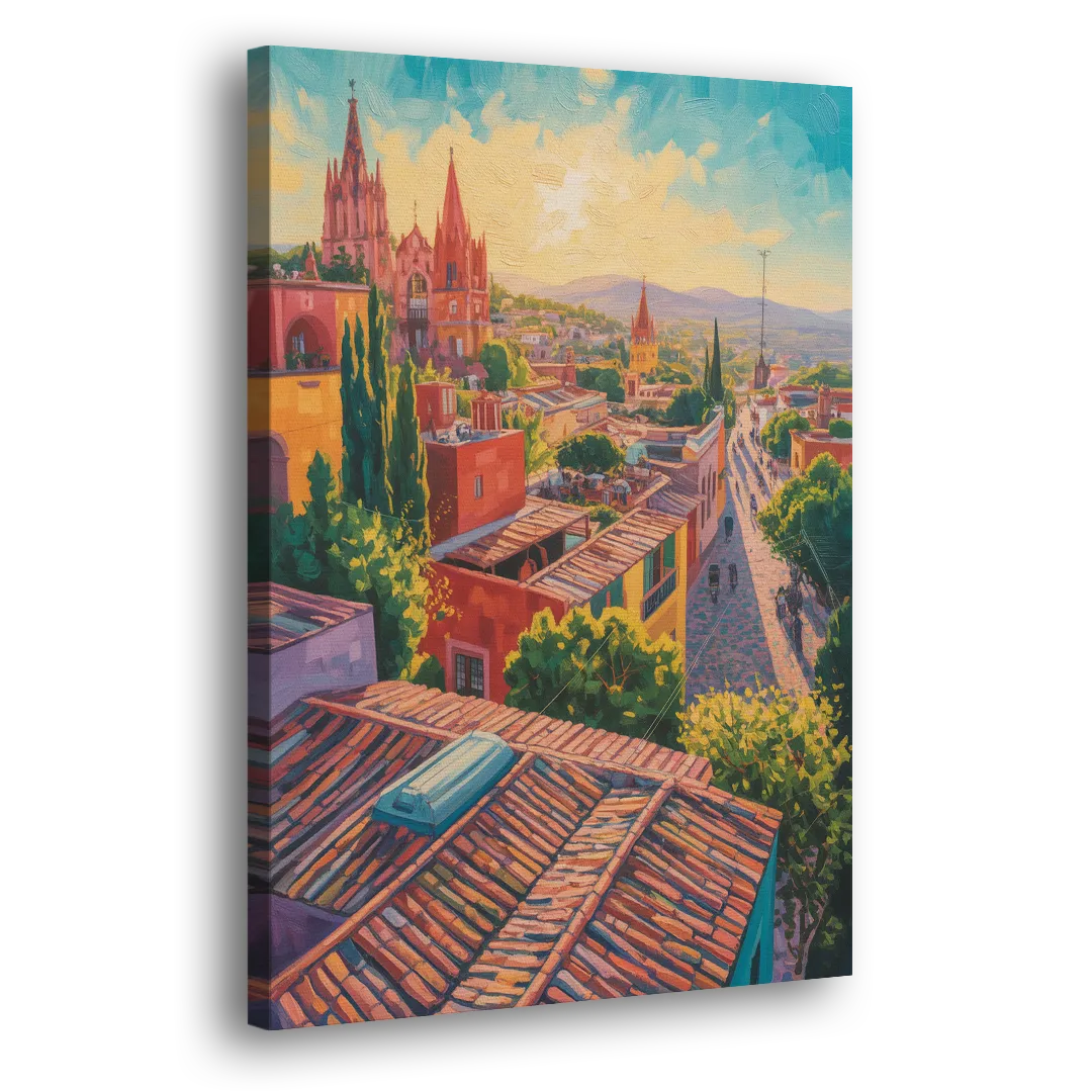 San Miguel Rooftops Side - Canvas Wall Art