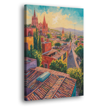 San Miguel Rooftops Side - Canvas Wall Art
