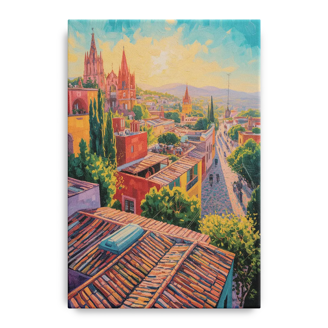 San Miguel Rooftops Front - Canvas Wall Art