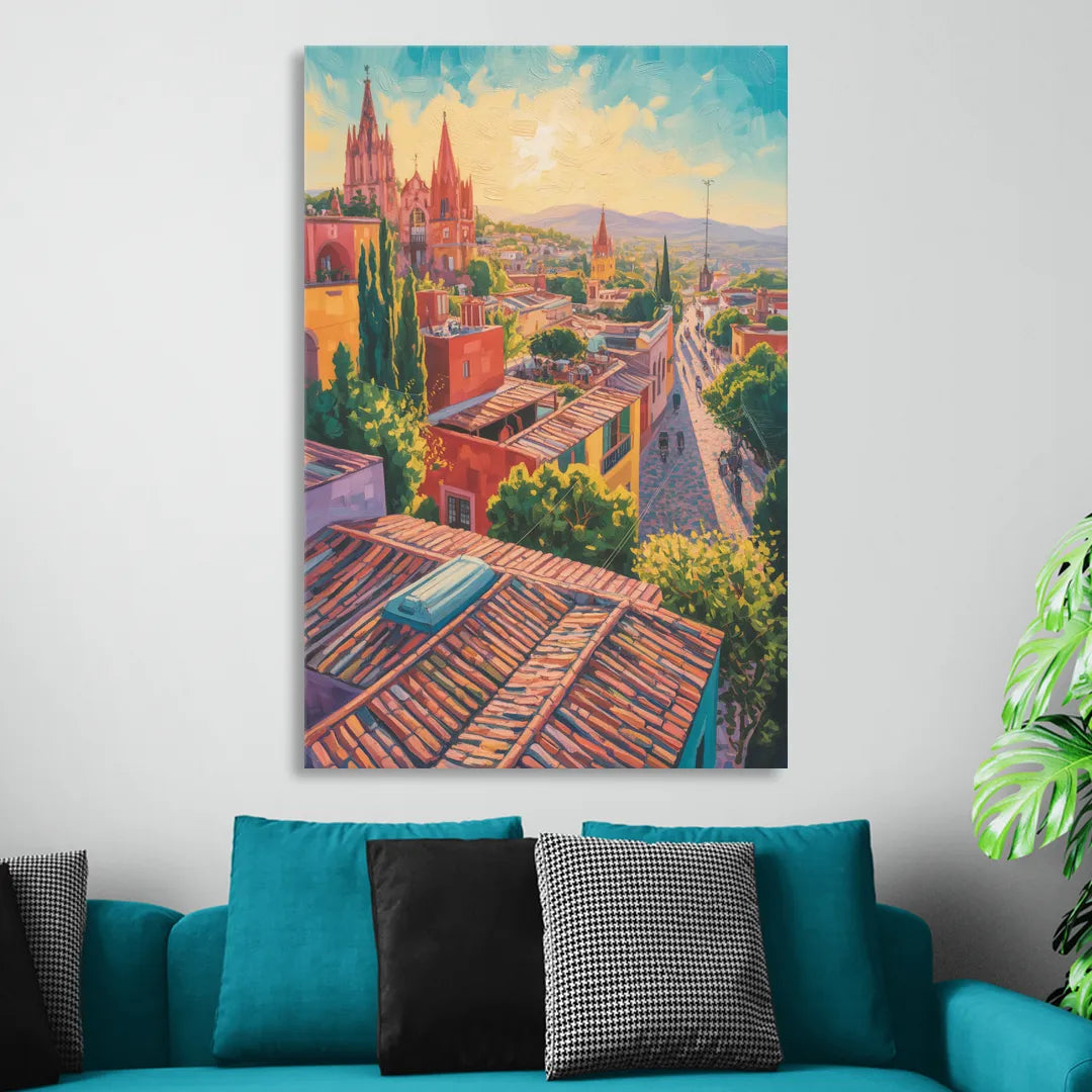 San Miguel Rooftops Sitting Room - Canvas Wall Art