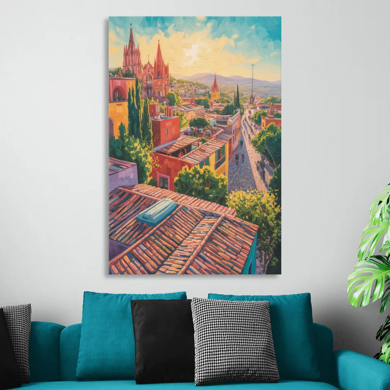 San Miguel Rooftops Sitting Room - Canvas Wall Art