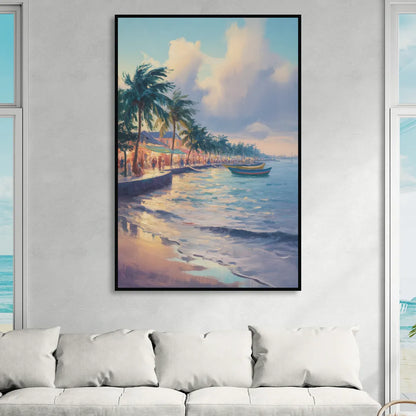 San Miguel Waterfront Sitting Room - Black Canvas Wall Art