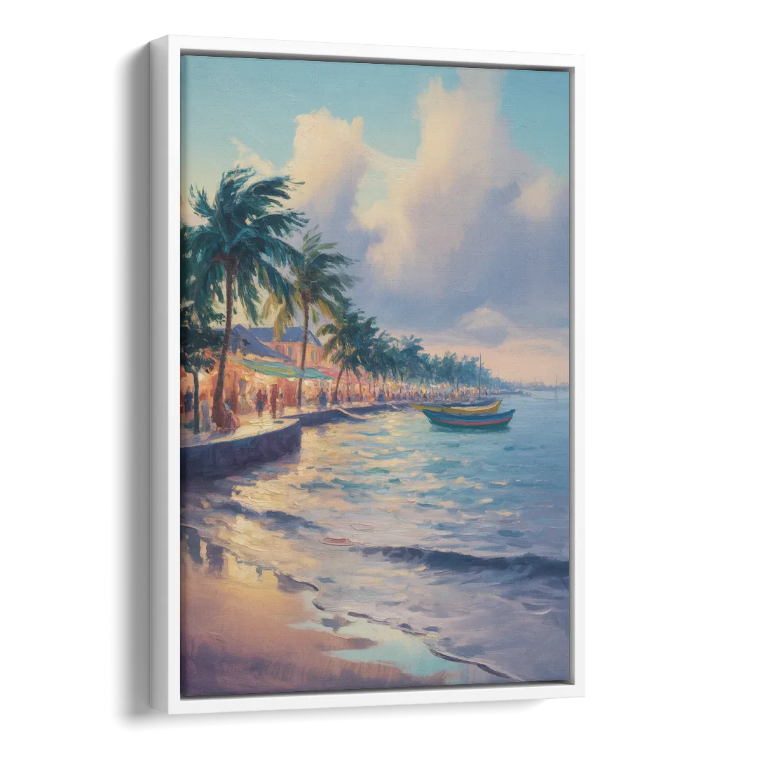 San Miguel Waterfront Side - White Canvas Wall Art
