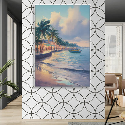 San Miguel Waterfront Sitting Room - White Canvas Wall Art