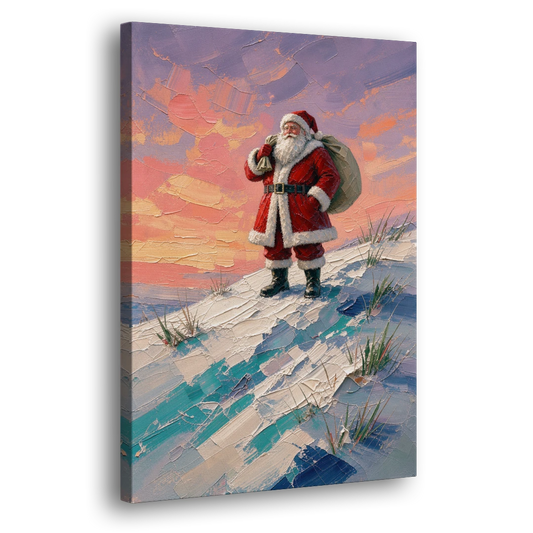 Santa Canvas on the Sunset Hill - Canvas Wall Art - Side