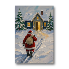 Santa Claus Canvas Art Footprints to the Golden Door - Canvas Wall Art - Front