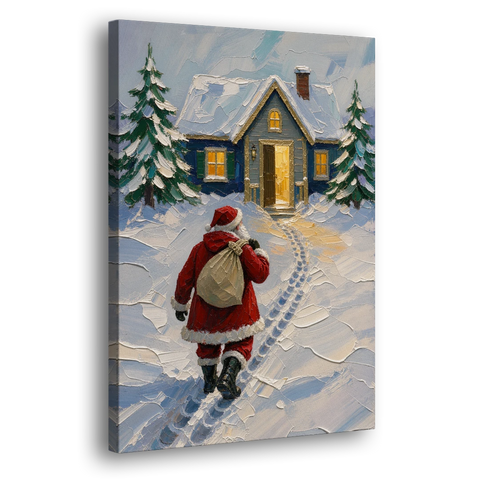 Santa Claus Canvas Art Footprints to the Golden Door - Canvas Wall Art - Side
