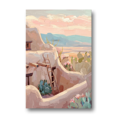 Santa Fe Adobe Architecture - Canvas Wall Art - Front