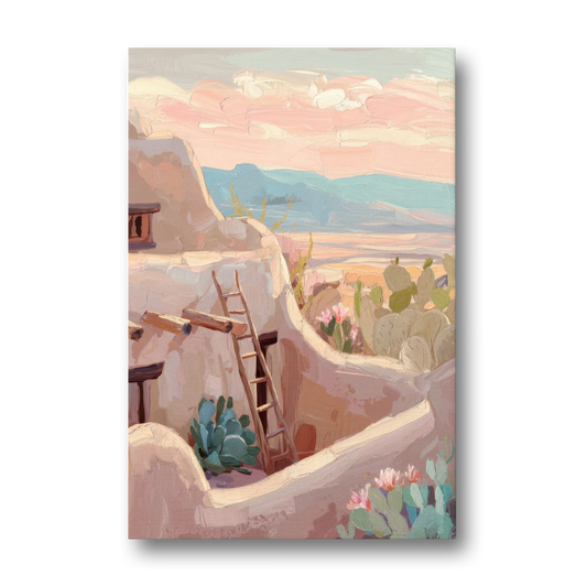 Santa Fe Adobe Architecture - Canvas Wall Art - Front