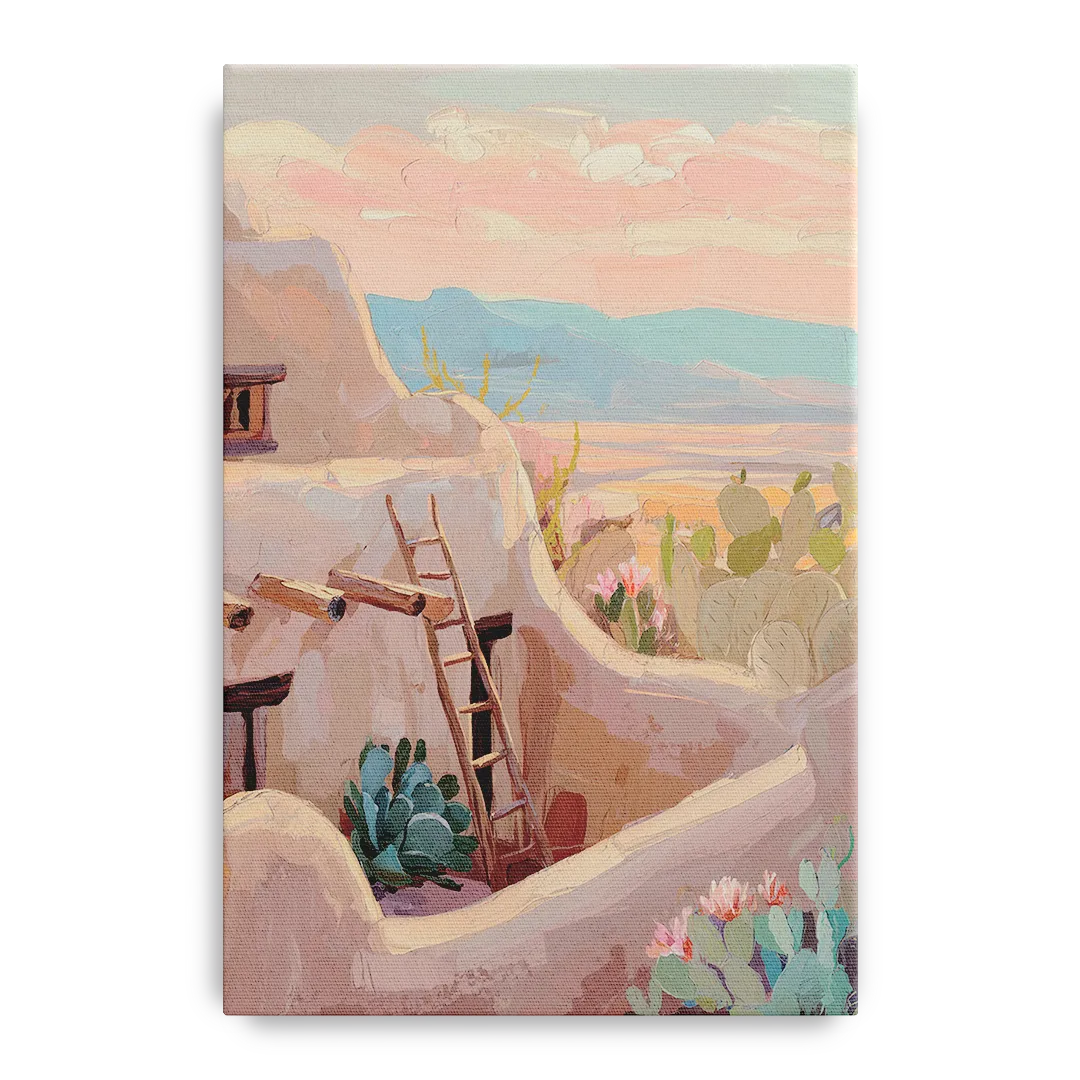 Santa Fe Adobe Architecture Front - Canvas Wall Art
