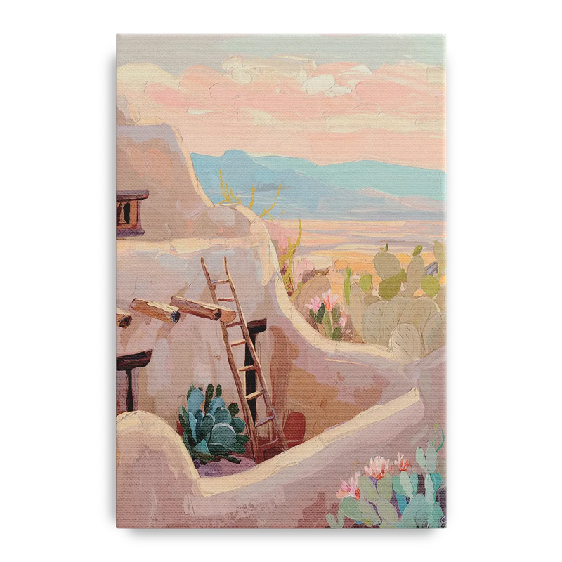 Santa Fe Adobe Architecture Front - Canvas Wall Art