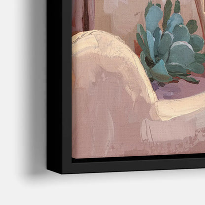 Santa Fe Adobe Architecture - Close-Up Black Frame Canvas