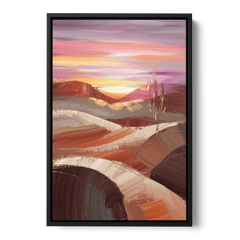 Santa Fe Desert Sunrise - Black Framed Canvas Wall Art - Front