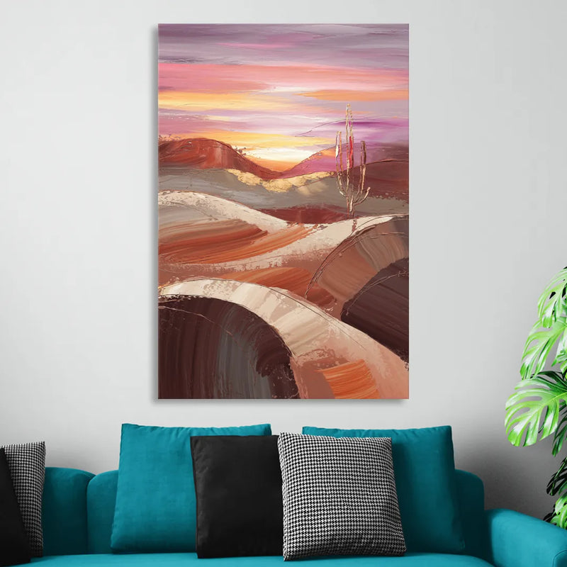 Santa Fe Desert Sunrise Living Room - Canvas Wall Art