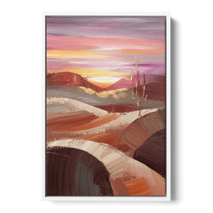 Santa Fe Desert Sunrise Front - White Canvas Wall Art