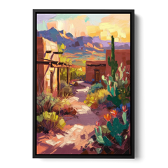 Santa Fe Desert Trail - Black Framed Canvas Wall Art - Front