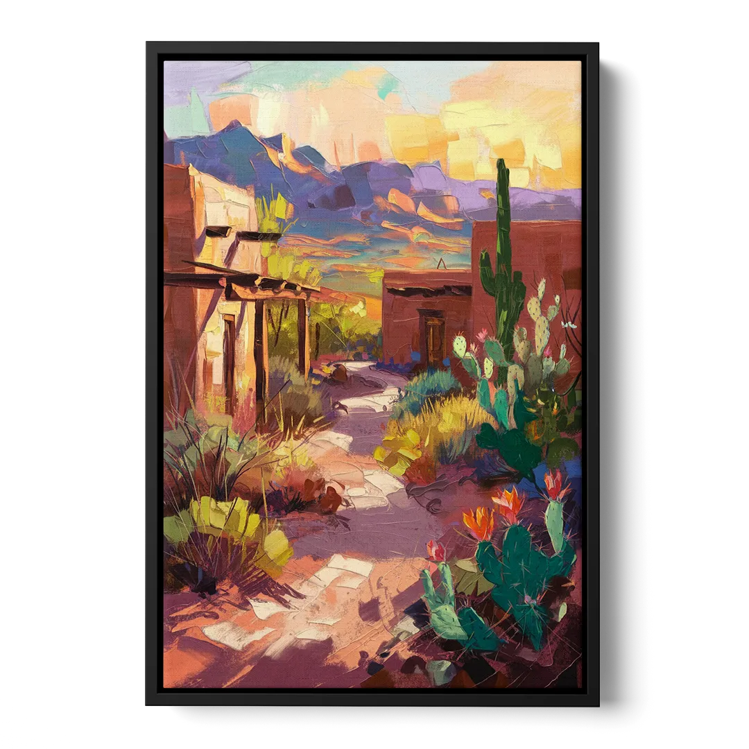 Santa Fe Desert Trail Front - Black Canvas Wall Art