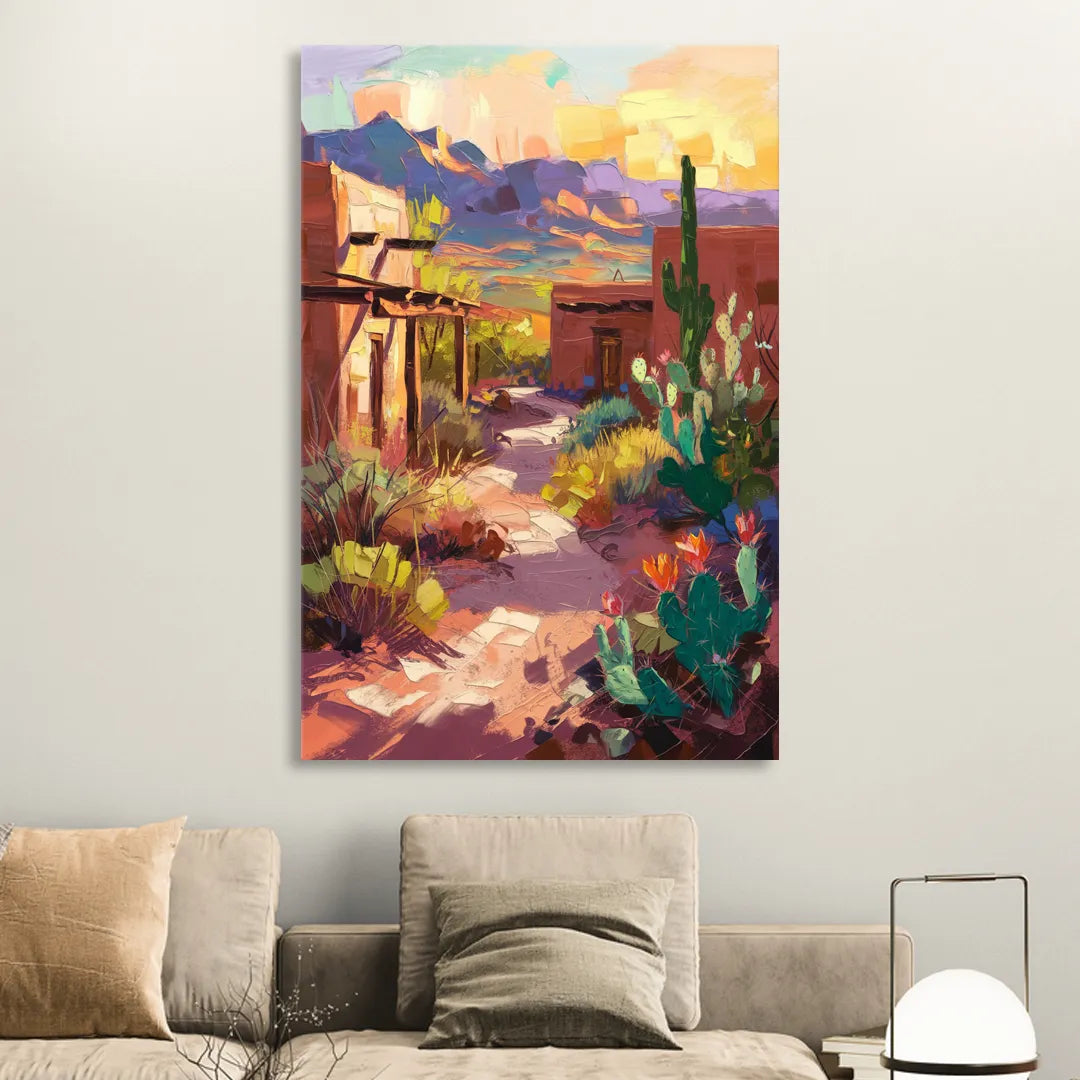 Santa Fe Desert Trail Sitting Room - Canvas Wall Art