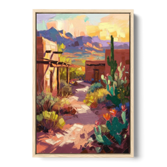 Santa Fe Desert Trail - Oak Framed Canvas Wall Art - Front