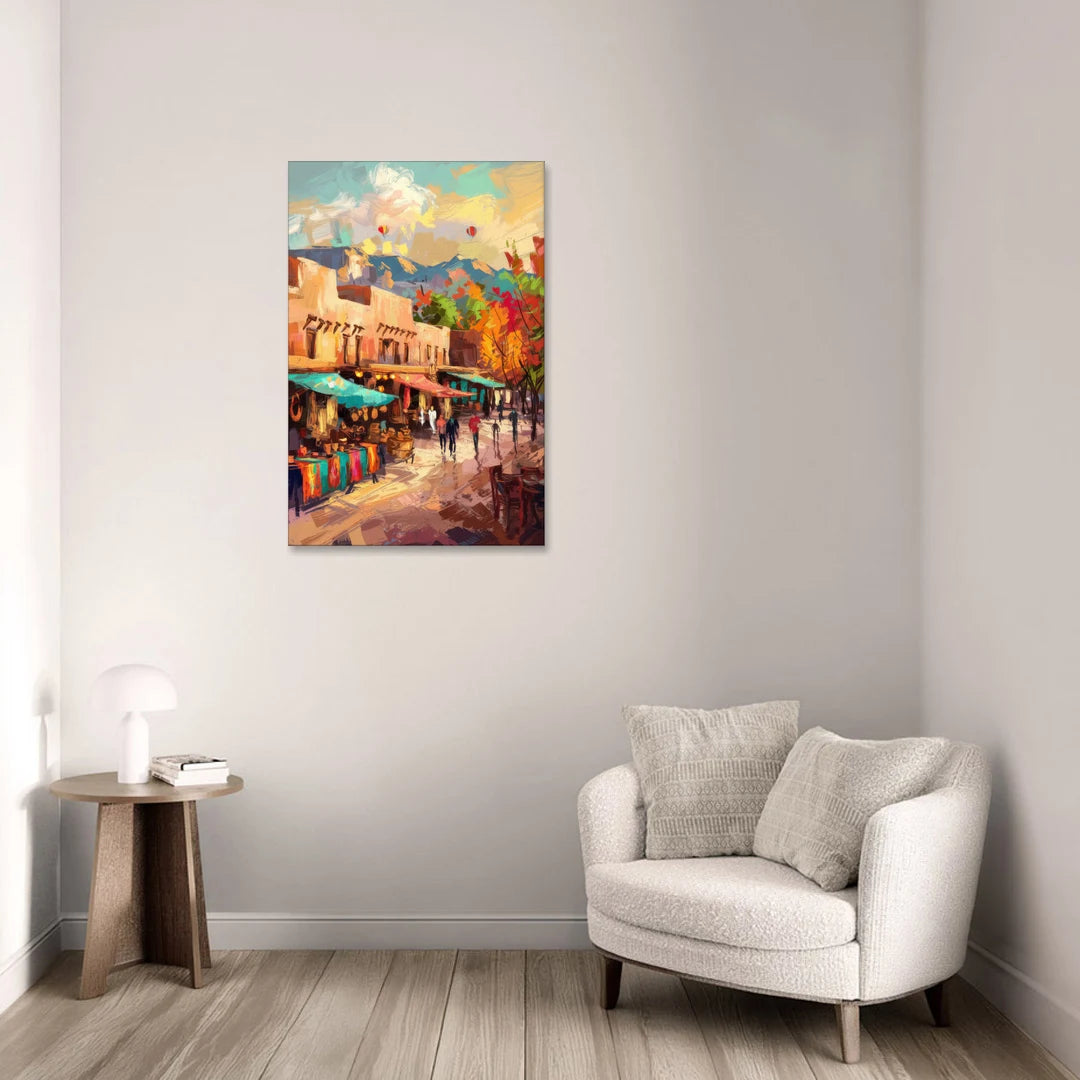 Santa Fe Historic Plaza - Canvas Wall Art - Sofa - 24x36