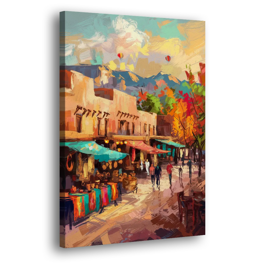 Santa Fe Historic Plaza Side - Canvas Wall Art