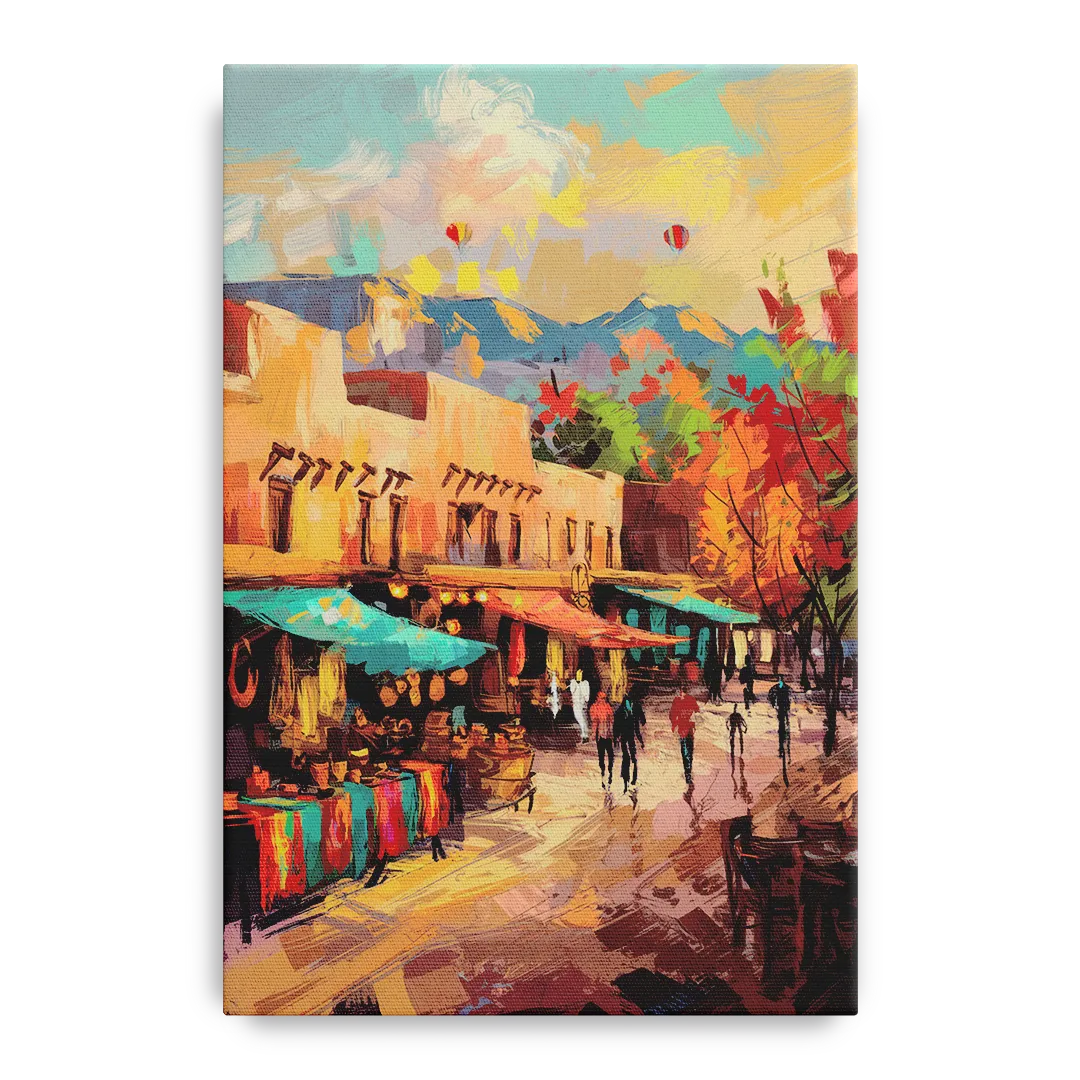 Santa Fe Historic Plaza Front - Canvas Wall Art