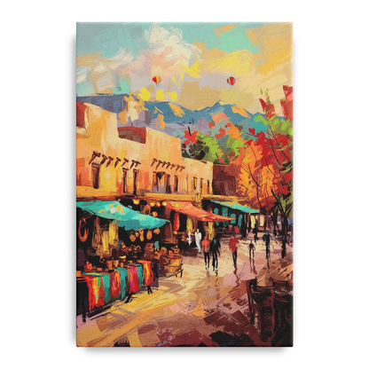 Santa Fe Historic Plaza Front - Canvas Wall Art