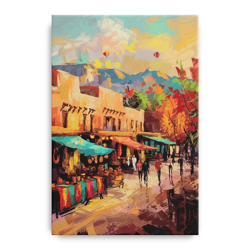 Santa Fe Historic Plaza Front - Canvas Wall Art