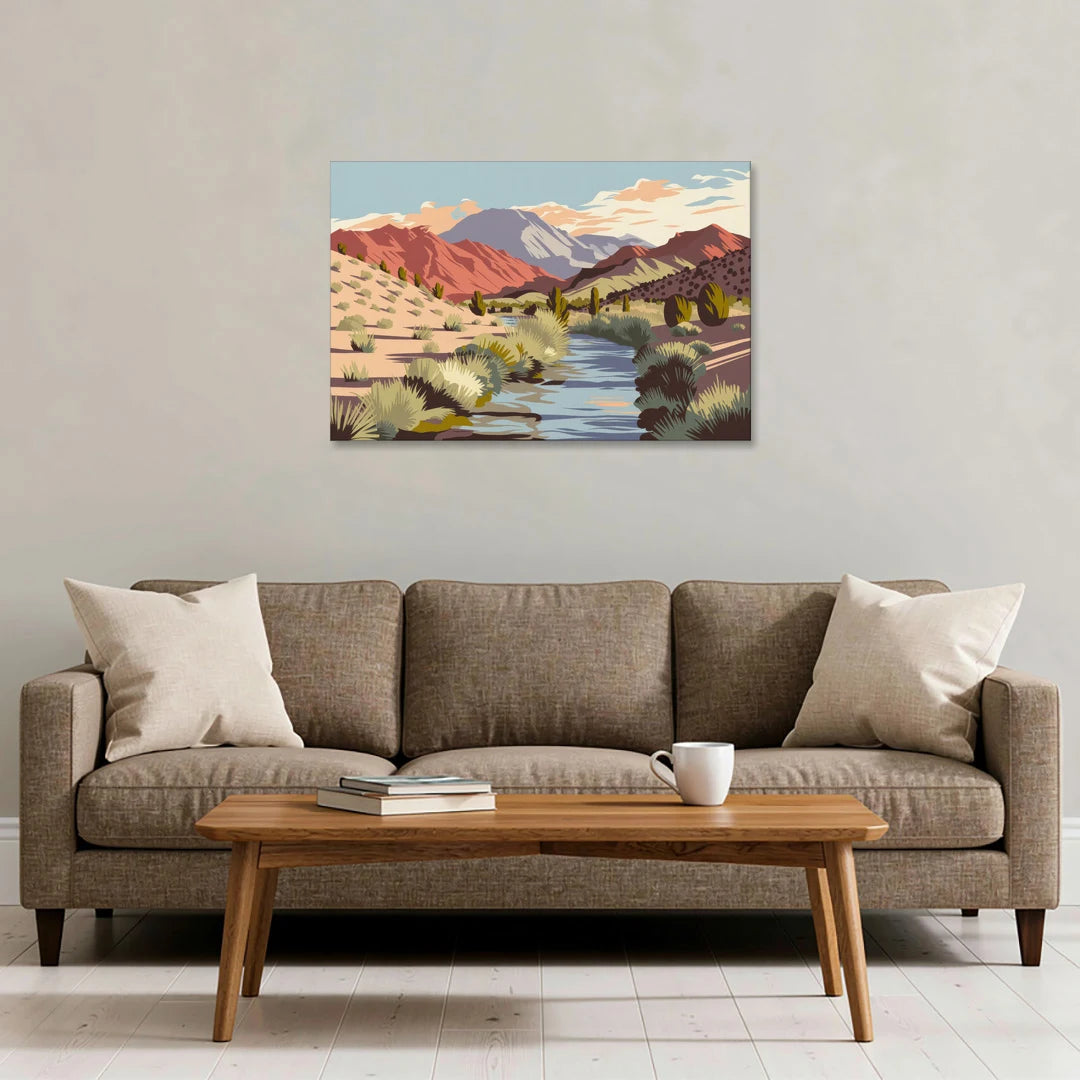 Santa Fe Mountain View - Canvas Wall Art - Sofa - 36x24