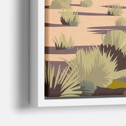Santa Fe Mountain View - Close-Up White Frame Canvas