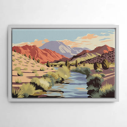 Santa Fe Mountain View - White Frame Canvas