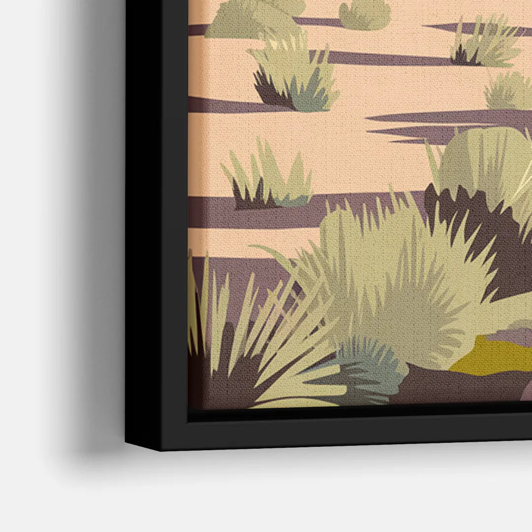 Santa Fe Mountain View - Close-Up Black Frame Canvas