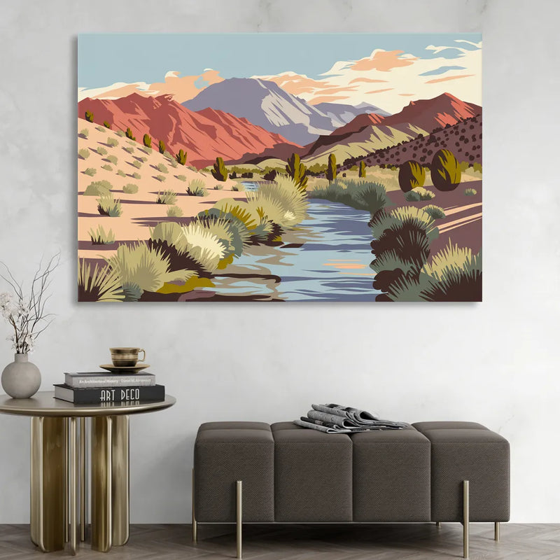 Santa Fe Mountain View Sitting Room - Canvas Wall Art