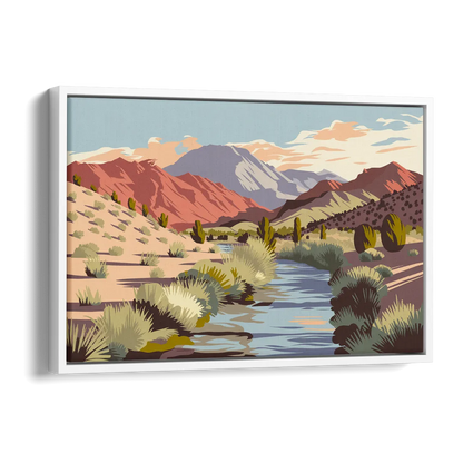 Santa Fe Mountain View Side - White Canvas Wall Art