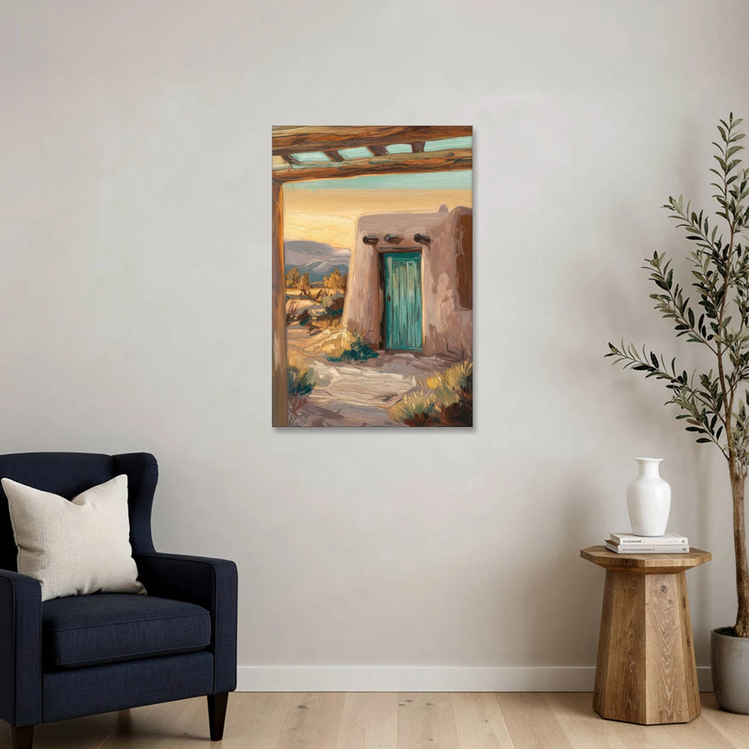 Santa Fe Pueblo Style - Canvas Wall Art - Sofa - 24x36