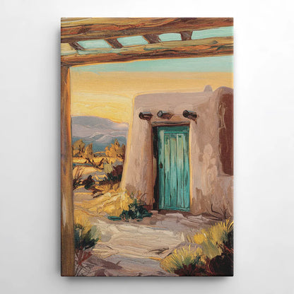 Santa Fe Pueblo Style - Canvas Wall Art