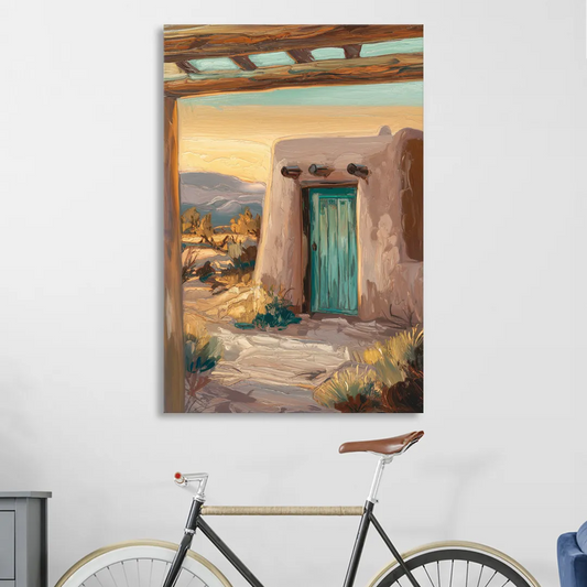 Santa Fe Pueblo Style Living Room - Canvas Wall Art