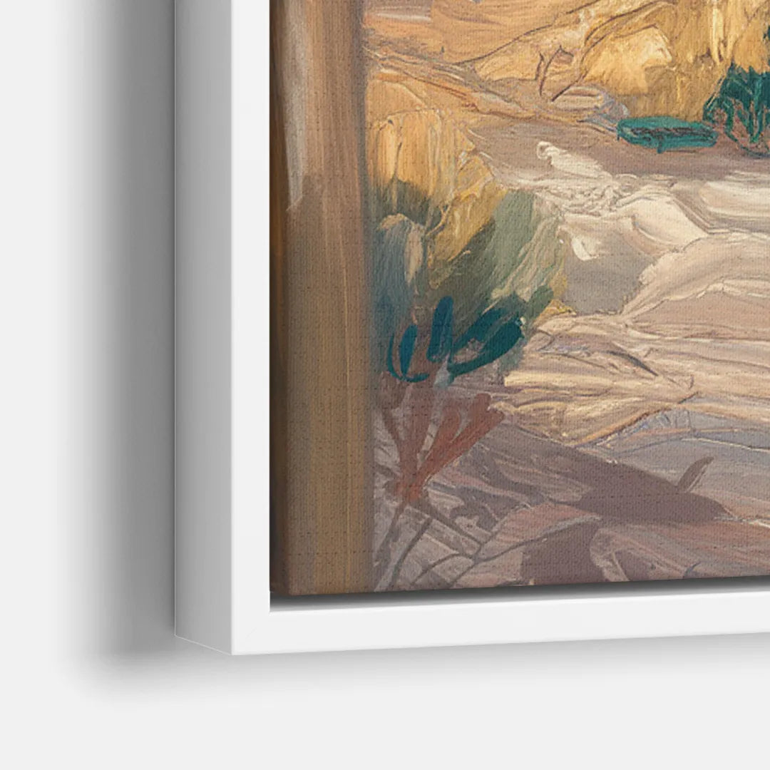 Santa Fe Pueblo Style - Close-Up White Frame Canvas