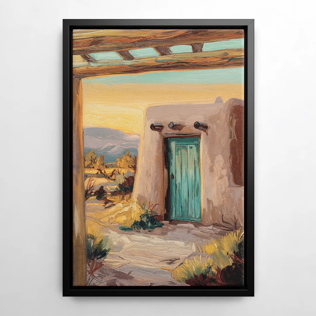 Santa Fe Pueblo Style - Black Frame Canvas