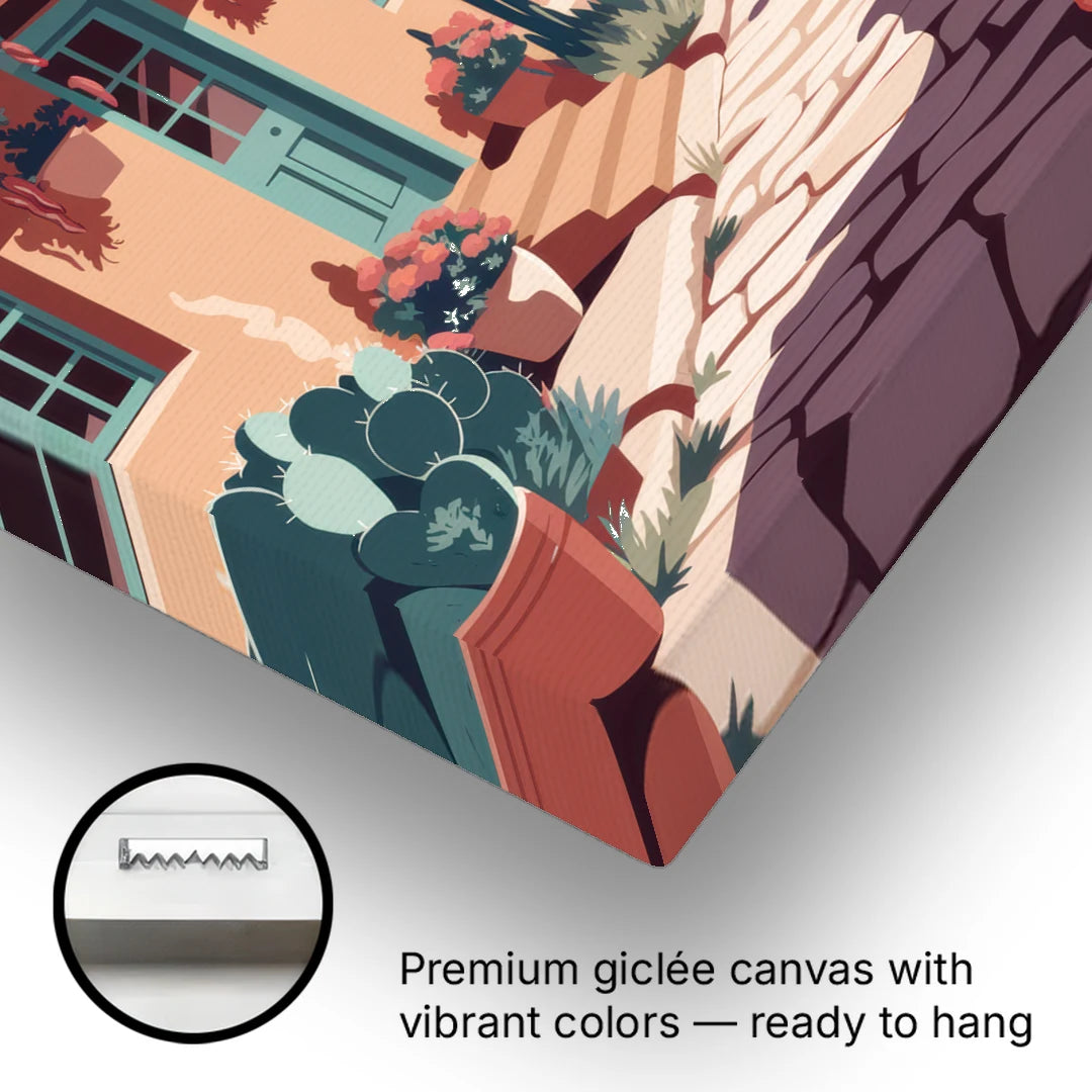 Santa Fe Southwest Charm - Canvas Wall Art - Gallery Wrap Corner