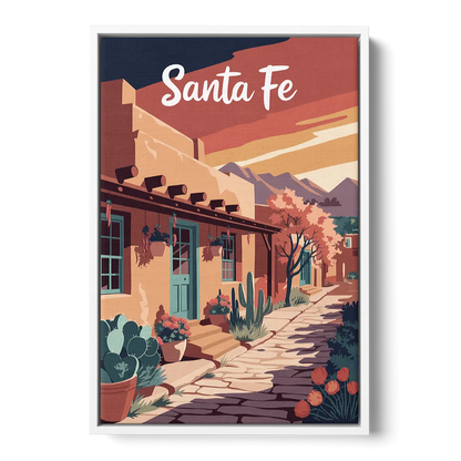 Santa Fe Southwest Charm Front - White Canvas Wall Art