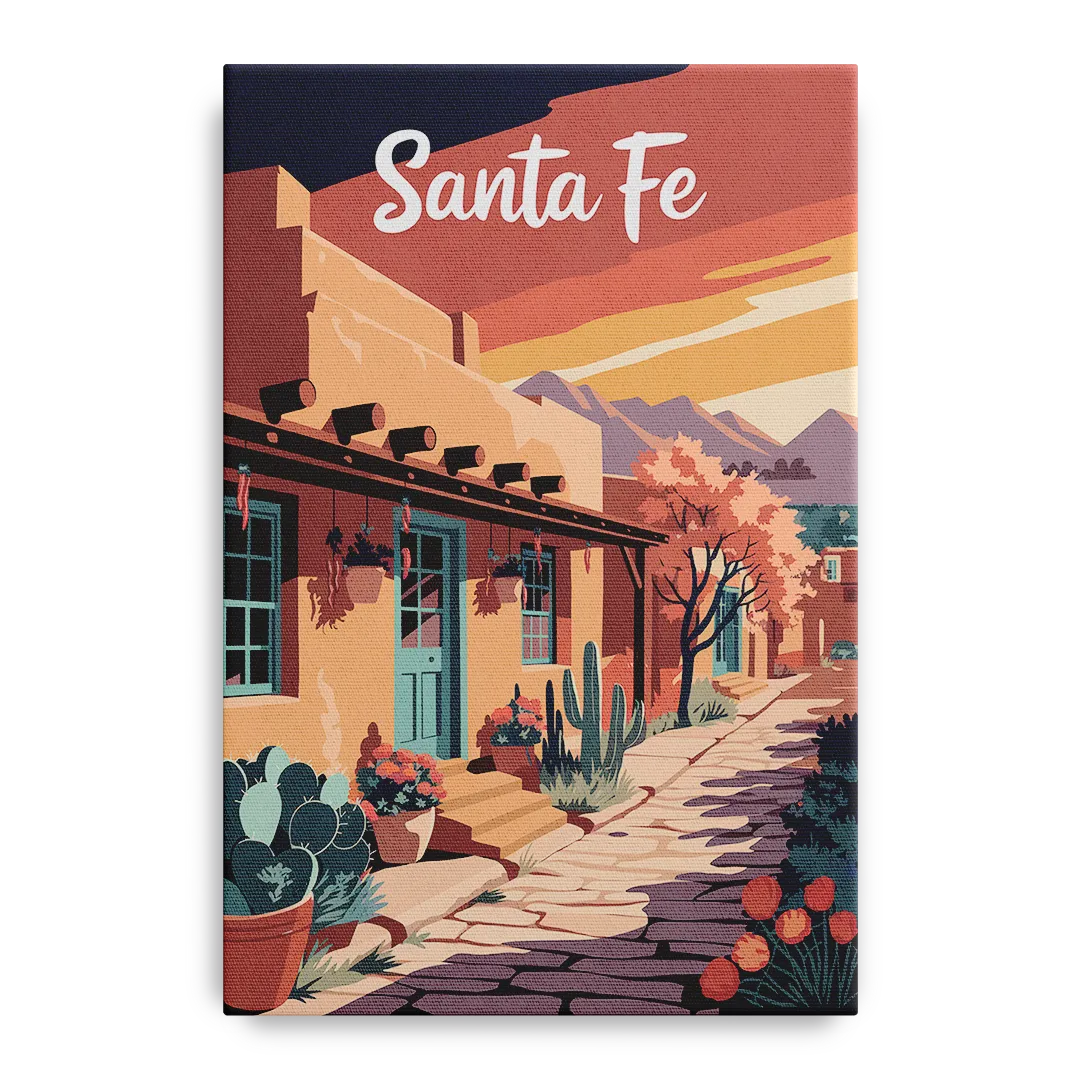 Santa Fe Southwest Charm Front - Canvas Wall Art